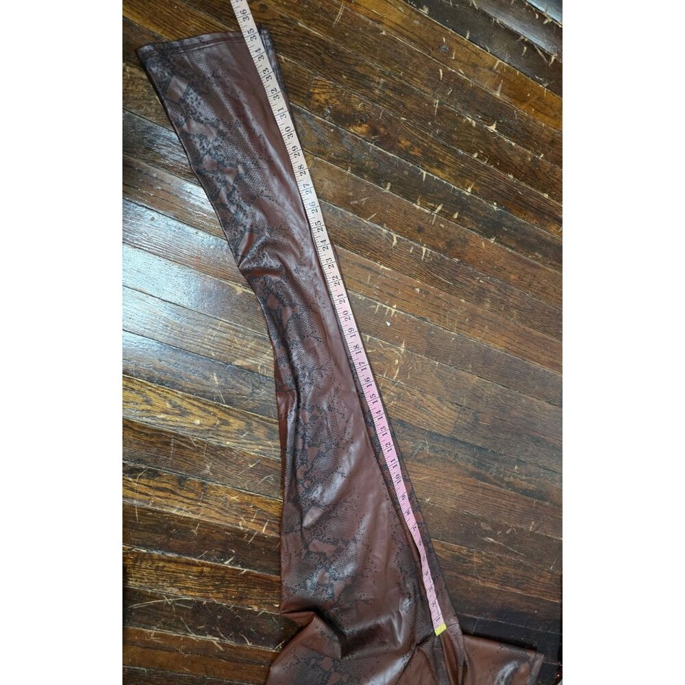 Prettylittlething Brown Faux Leather Python Print… - image 7